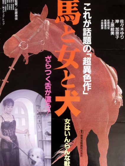 HORSE AND WOMAN AND DOG